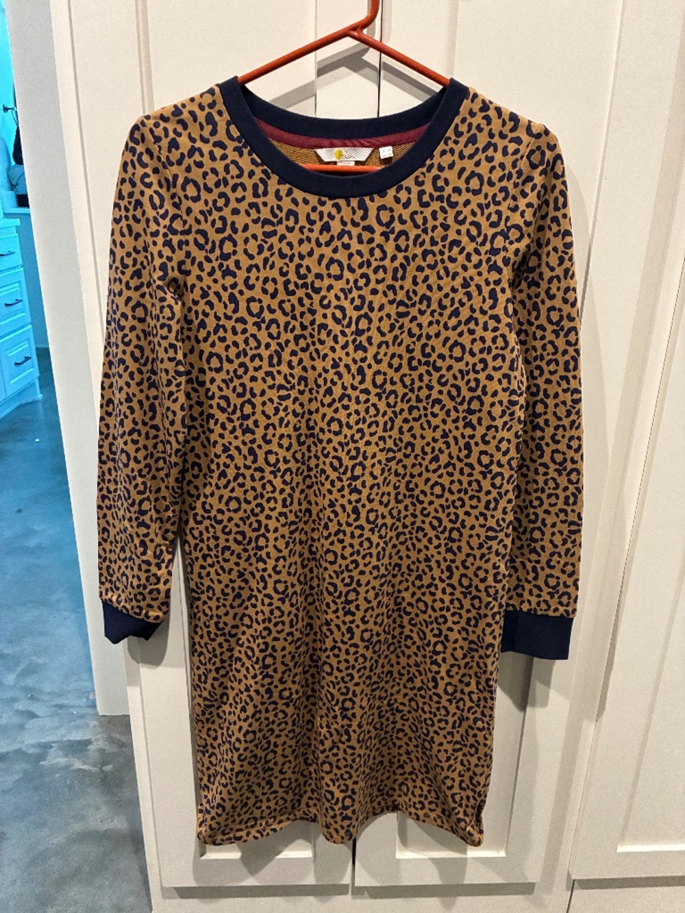 Biden Tan and Navy Print Dress